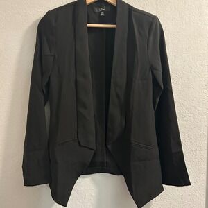 Lulus Black Open Front Blazer Jacket‎ XS Minimalist Career Chic